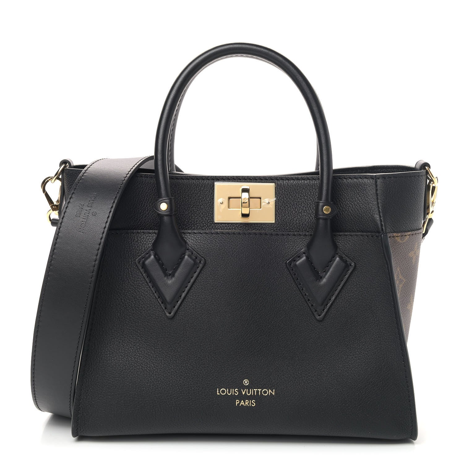 Louis Vuitton Calfskin Monogram On My Side PM Black 1 of 4