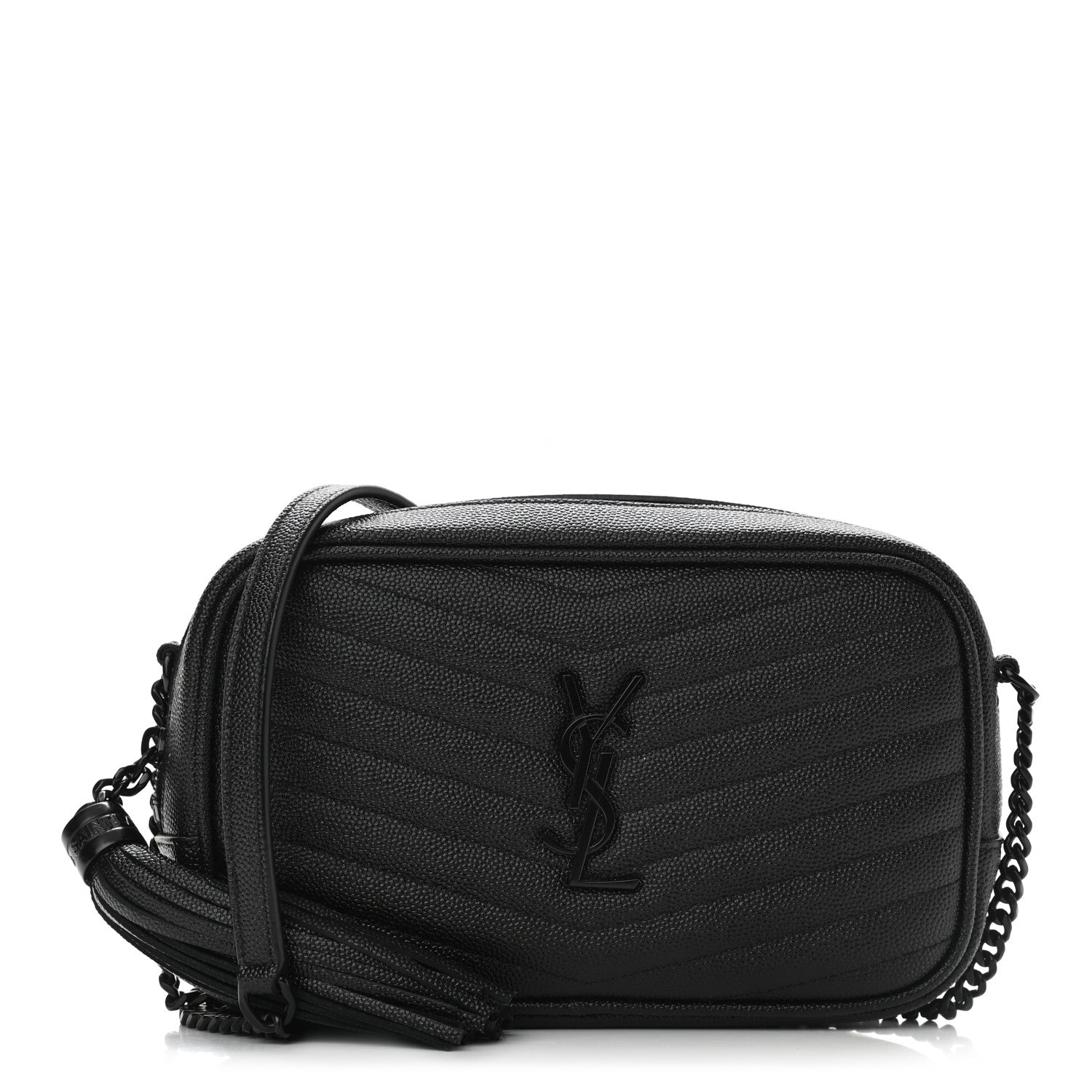 Saint Laurent Grain De Poudre Matelasse Monogram Mini Lou Camera Bag Black 1 of 8