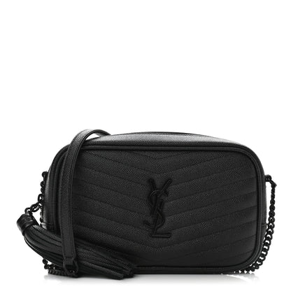 Saint Laurent Grain De Poudre Matelasse Monogram Mini Lou Camera Bag Black 1 of 8
