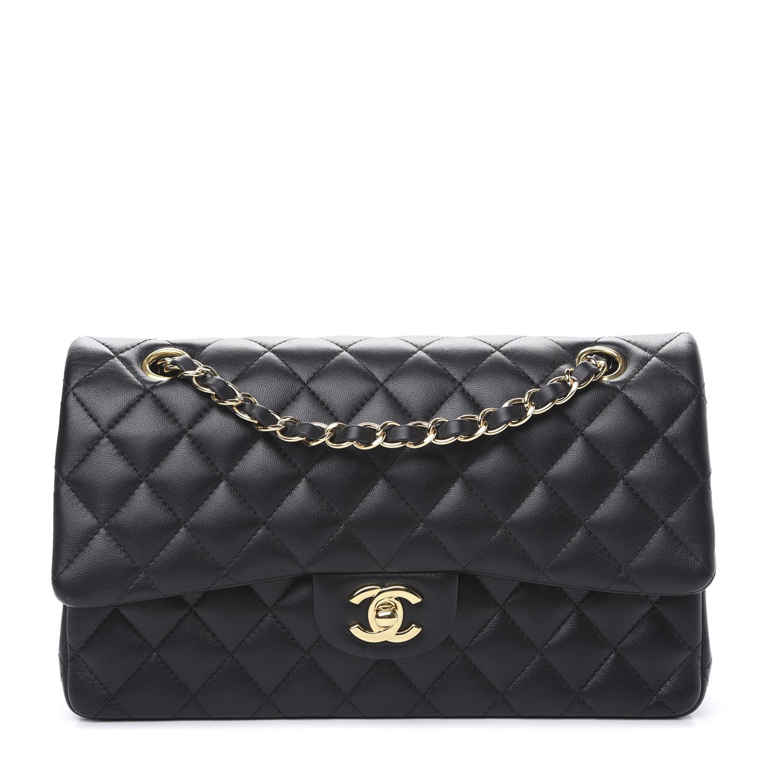 Chanel Lambskin Quilted Medium Double Flap Black 1 of 9