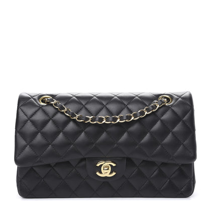 Chanel Lambskin Quilted Medium Double Flap Black 1 of 9