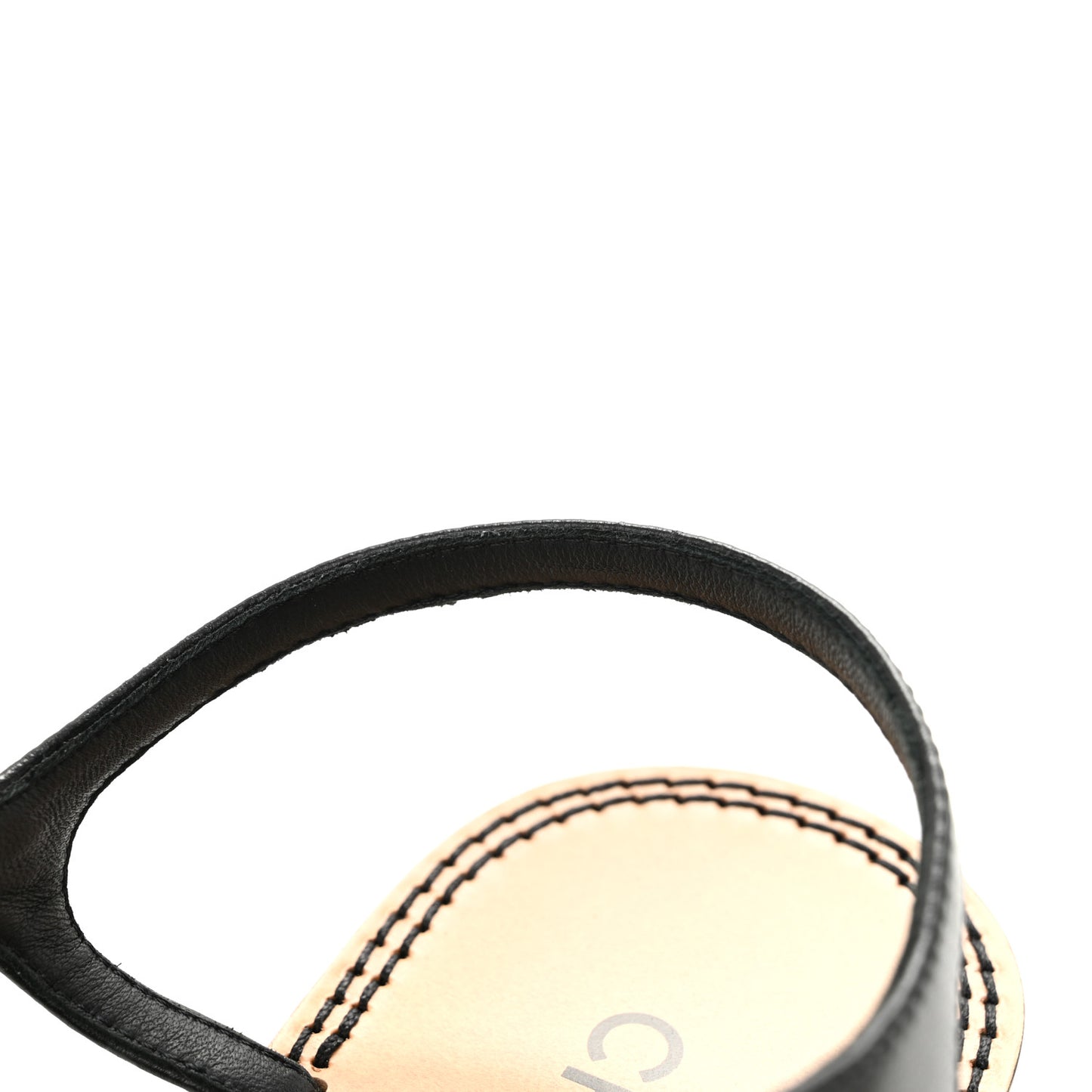 Lambskin CC Thong Sandals 38.5 Black Gold