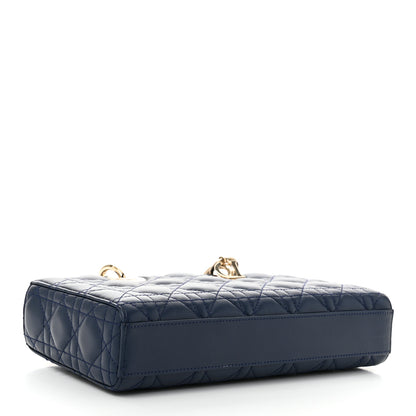 Christian Dior Lambskin Cannage Medium Lady D-Joy Blue 4 of 10