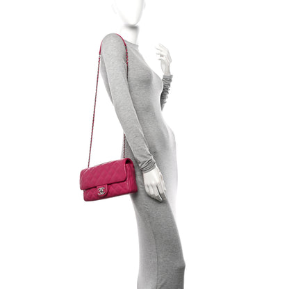 Chanel Rubber Quilted Lambskin Medium Coco Rain Flap Pink 2 of 21