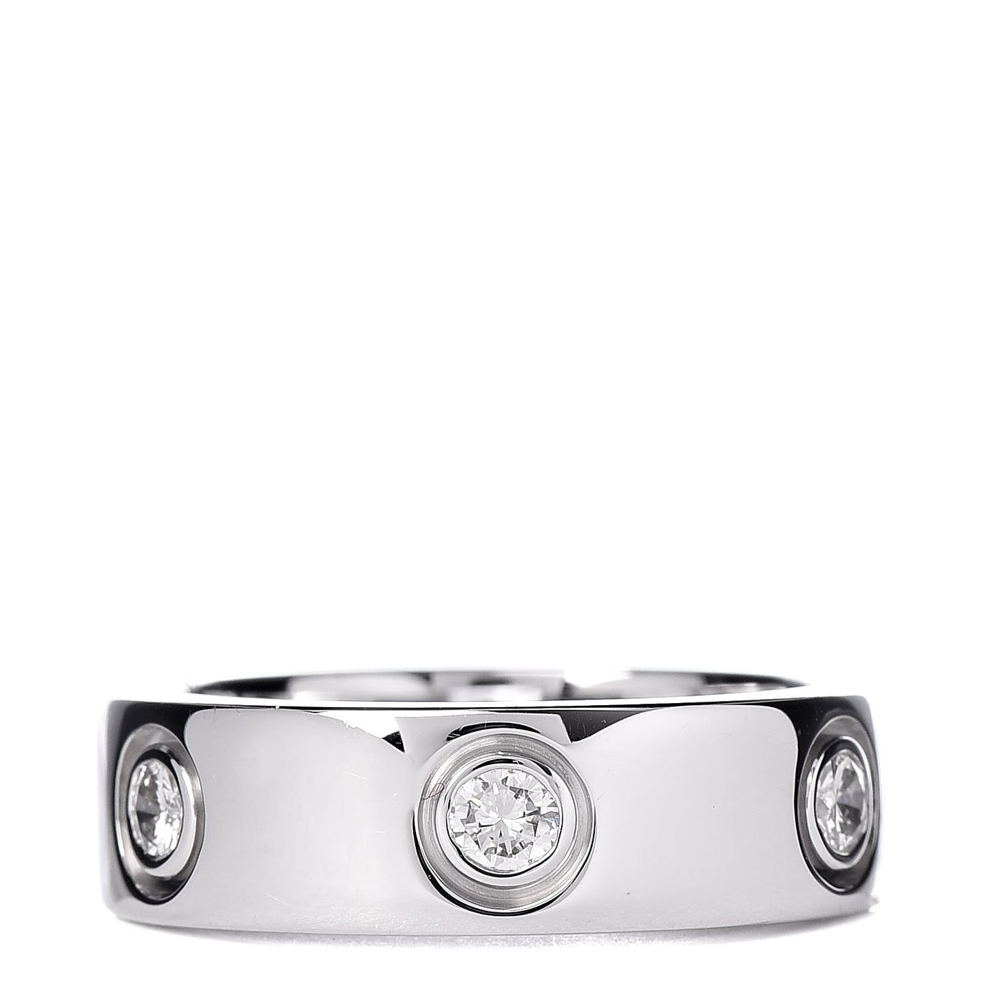 18K White Gold 6 Diamond 5.5mm LOVE Ring 48 4.5