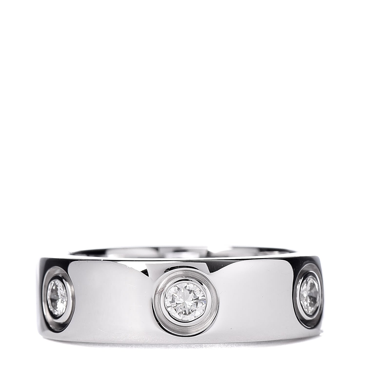Cartier 18K White Gold 6 Diamond 5.5mm LOVE Ring 48 4.5 3 of 5