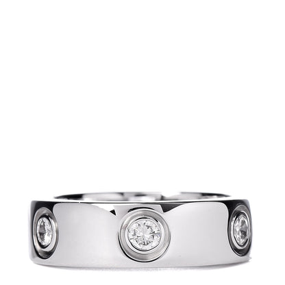 Cartier 18K White Gold 6 Diamond 5.5mm LOVE Ring 48 4.5 3 of 5
