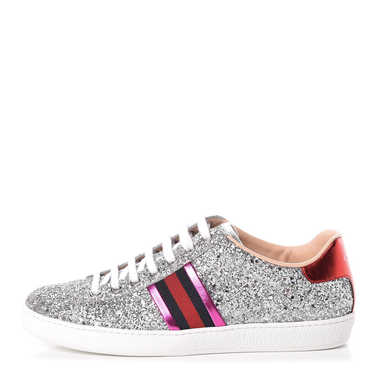 Glitter Web Womens Ace Sneakers 39 Silver