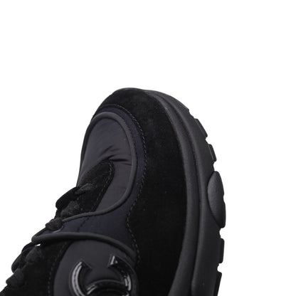 Chanel Nylon Calfskin Suede CC Sneakers 36.5 Black 13 of 18