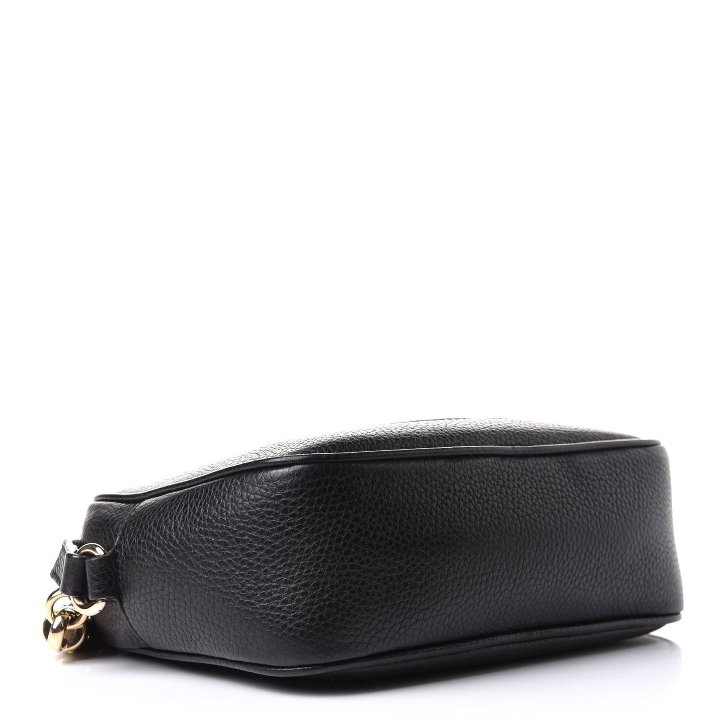 Pebbled Calfskin Small Soho Disco Bag Black