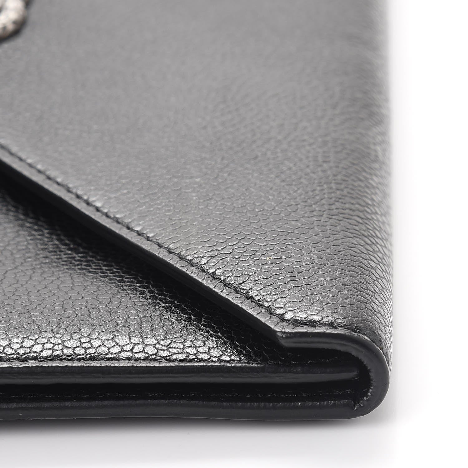 Chanel Lambskin Metallic Calfskin Cocomail Envelope Clutch Black Charcoal 11 of 12