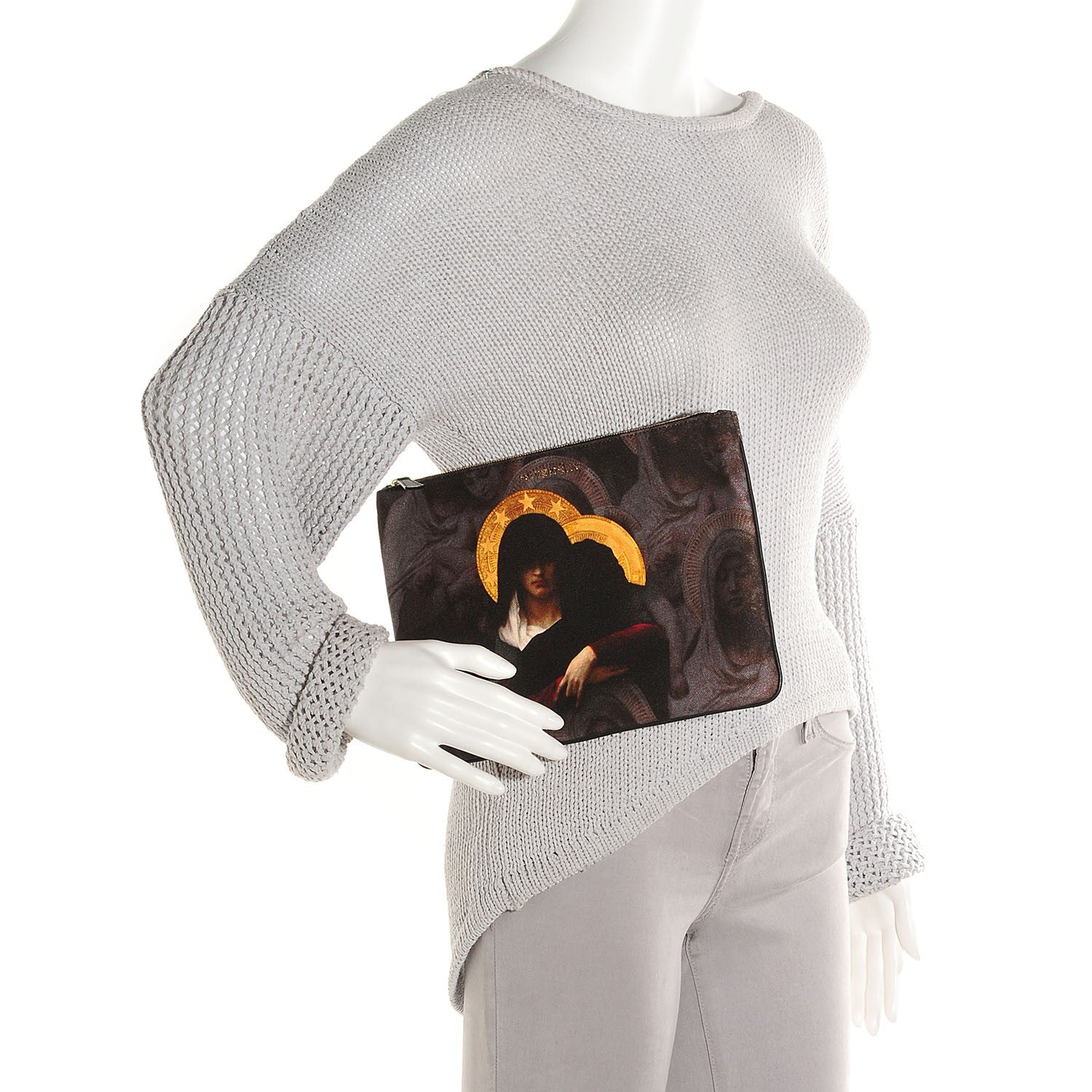 Givenchy Canvas Madonna Print Clutch Black 2 of 8