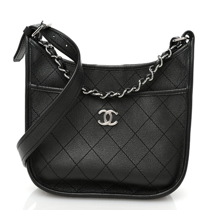 Chanel Calfskin Quilted Jungle Stroll Hobo Bag Black 1 of 10