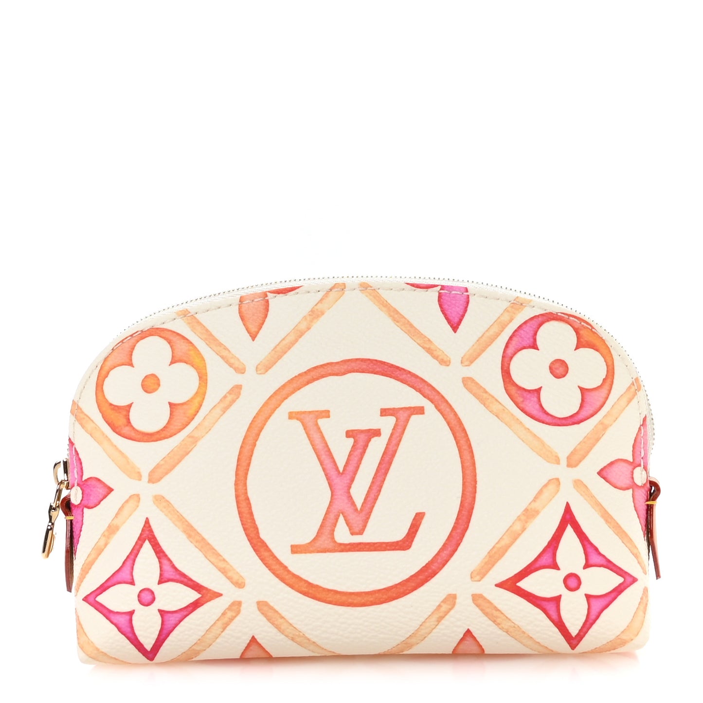 Monogram Tiles By The Pool Cosmetic Pouch Coral