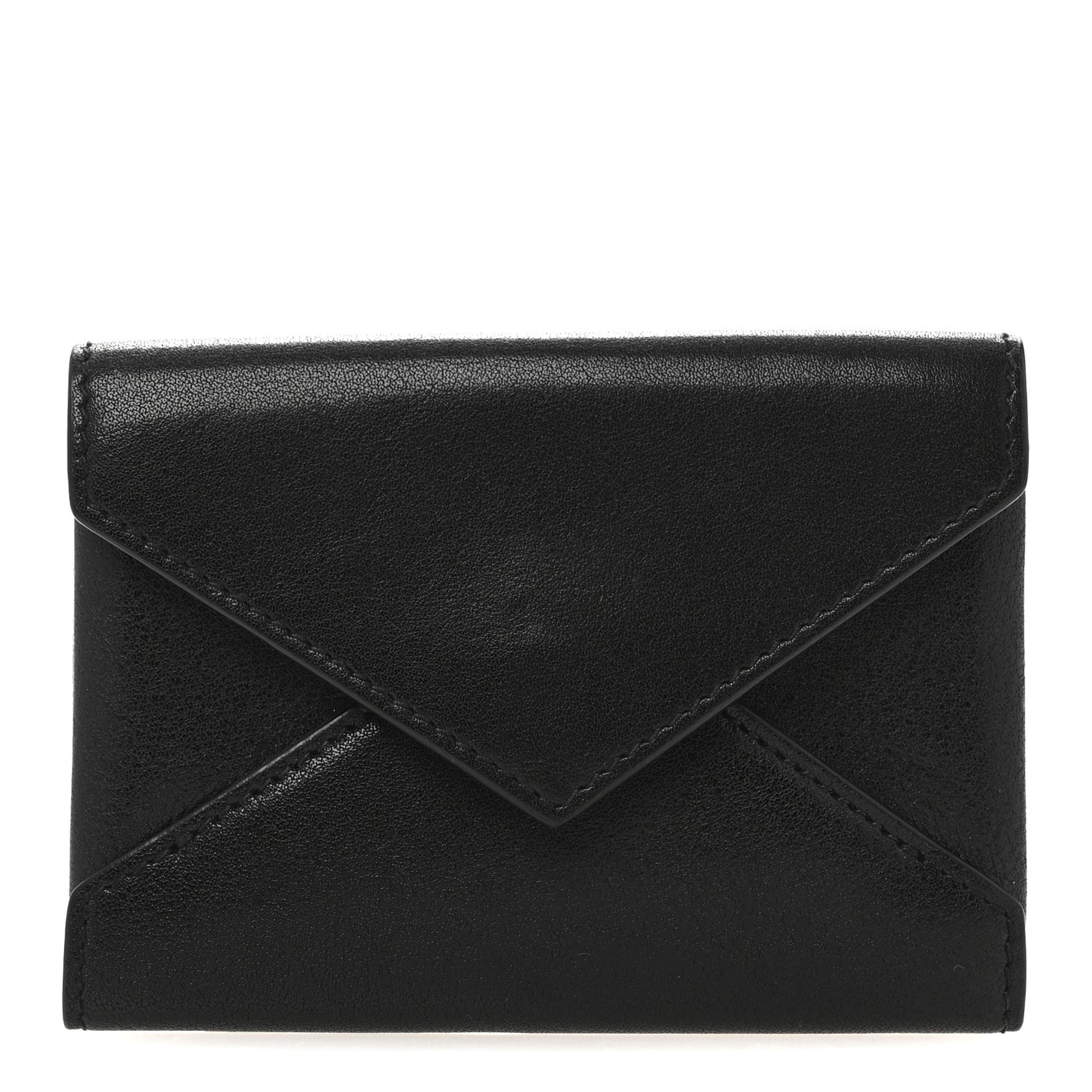 Lambskin Flap Envelope Card Case Black