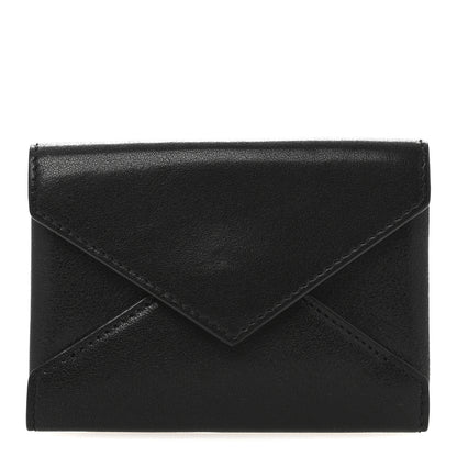 Saint Laurent Lambskin Flap Envelope Card Case Black 1 of 9