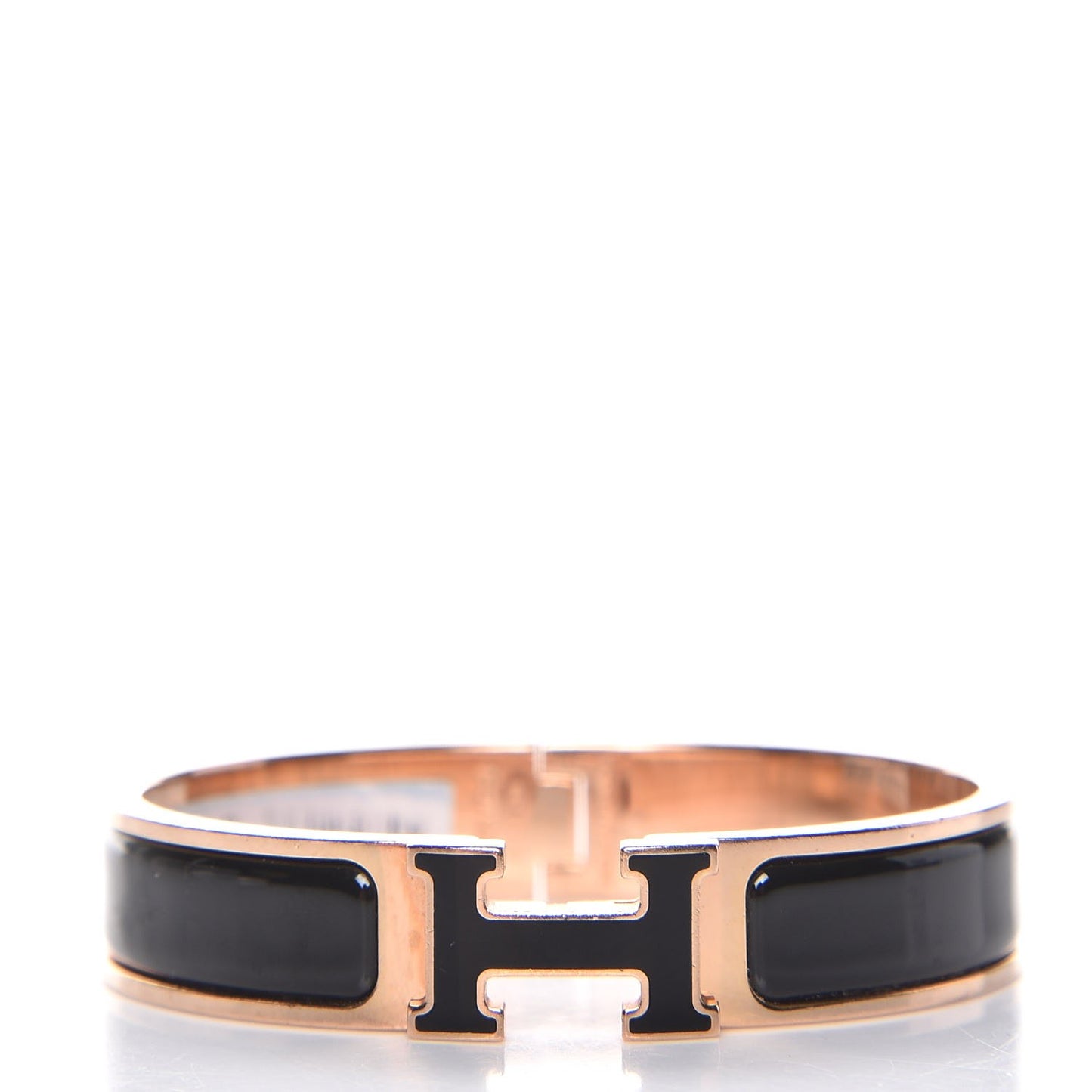 Enamel Narrow Clic Clac H Bracelet PM Black