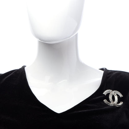 Chanel Baguette Crystal CC Brooch Silver 2 of 5
