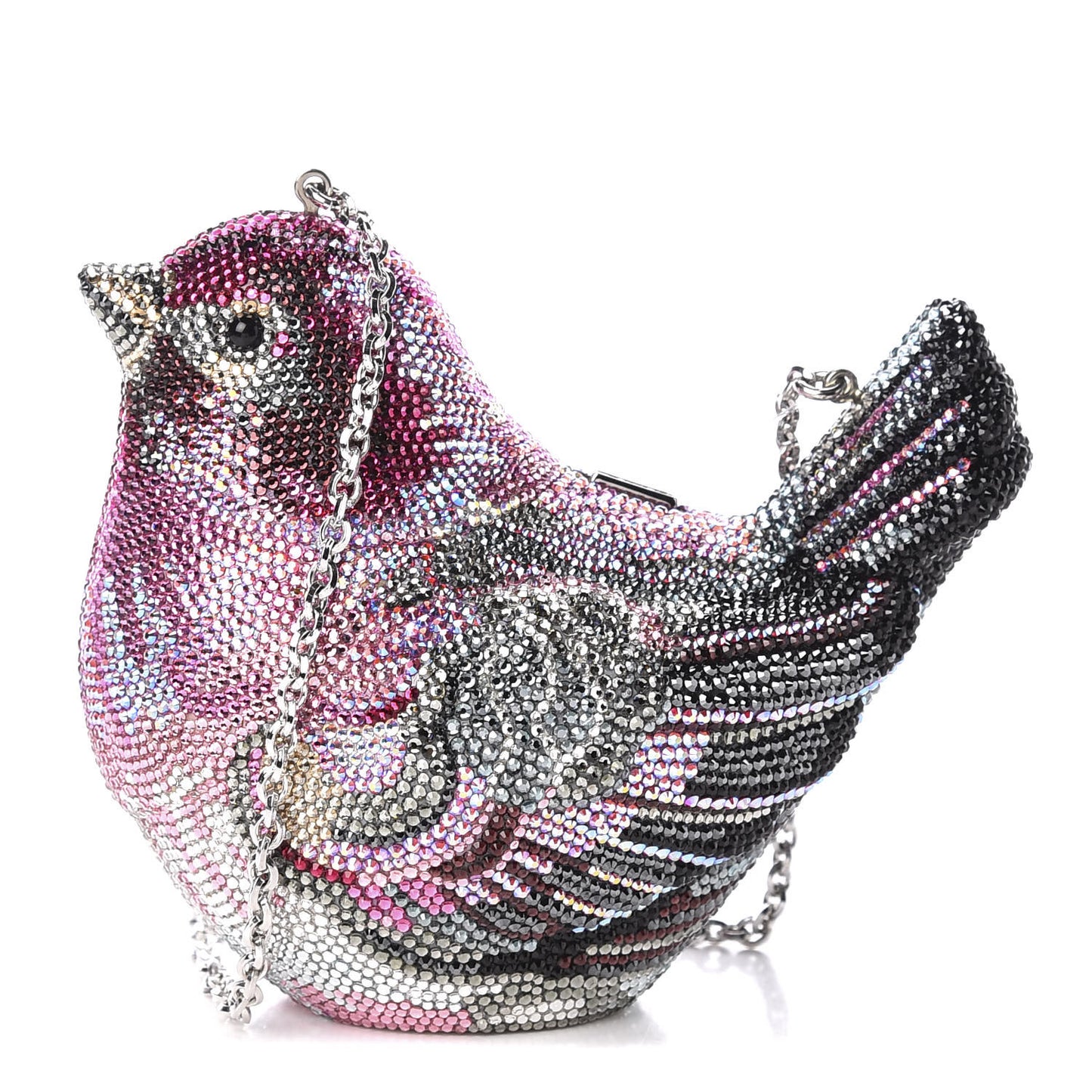 Swarovski Crystal Bird Minaudiere Clutch Pink Multicolor