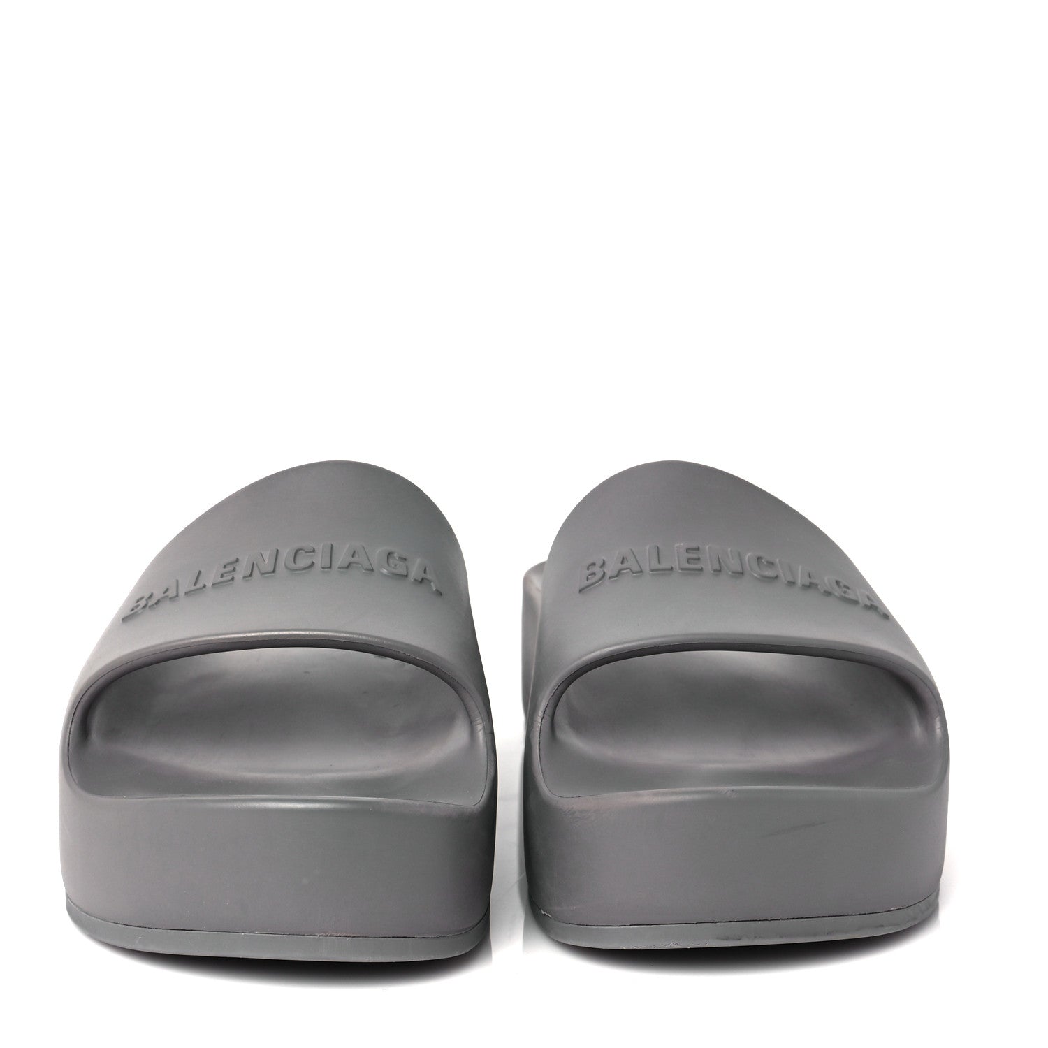 Balenciaga Rubber Womens Chunky Slide Sandals 38 Dark Grey 2 of 7