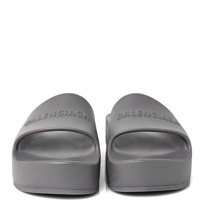 Balenciaga Rubber Womens Chunky Slide Sandals 38 Dark Grey 2 of 7