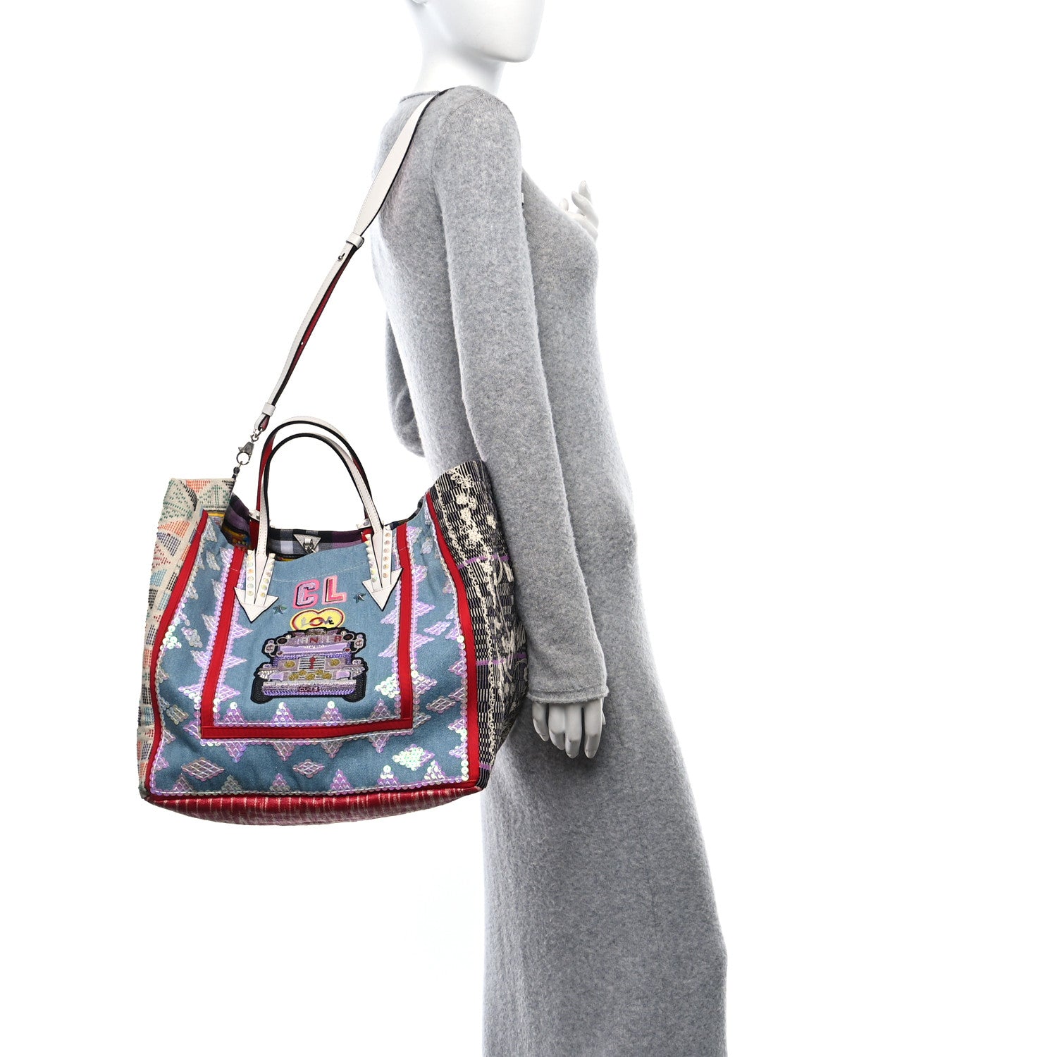 Christian Louboutin Jacquard Embellished Manilacaba Tote Multicolor 2 of 12