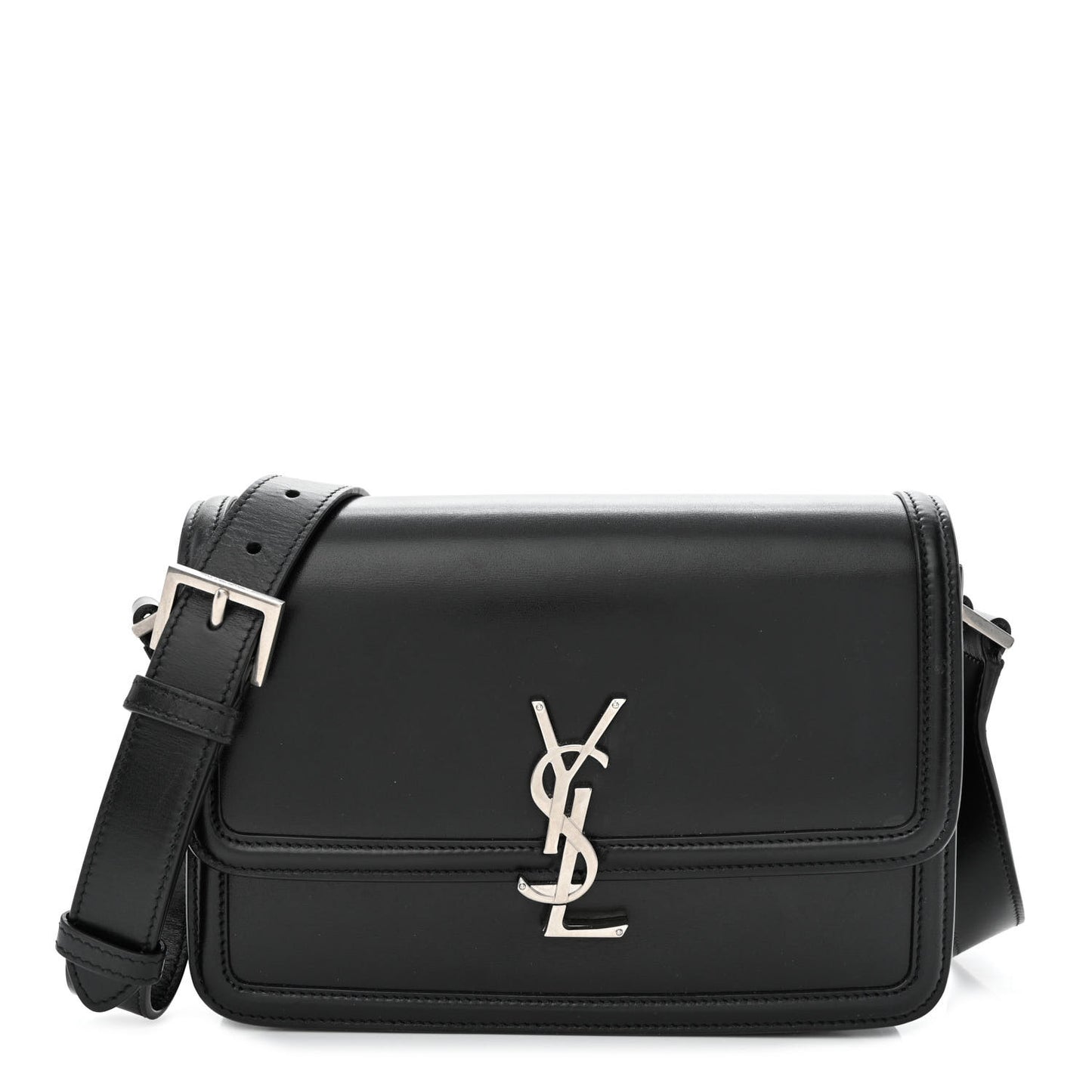 Box Calfskin Monogram Medium Solferino Satchel Black