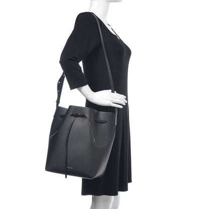 Mansur Gavriel Vegetable Tanned Calfskin Bucket Bag Black Flamma 2 of 17