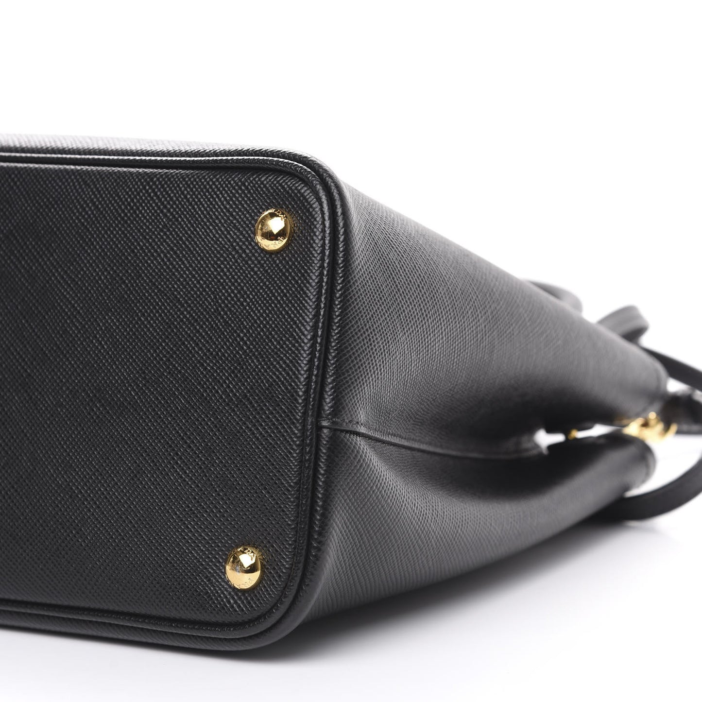 Saffiano Cuir Medium Double Bag Black Fuoco