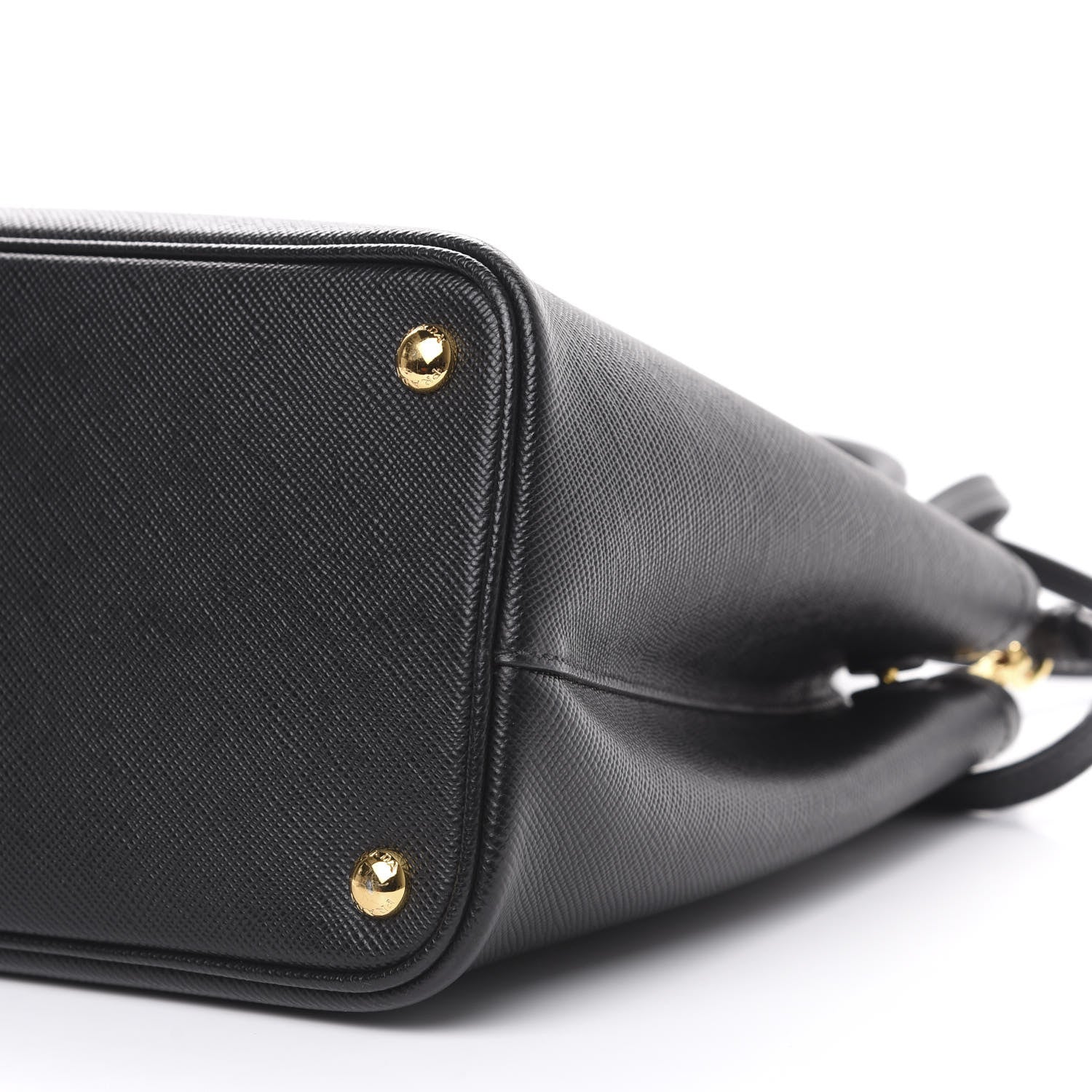 Prada Saffiano Cuir Medium Double Bag Black Fuoco 10 of 10