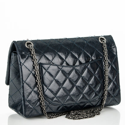 Chanel Glazed Calfskin Quilted 2.55 Reissue 226 Flap Dark Navy Blue 3 of 7