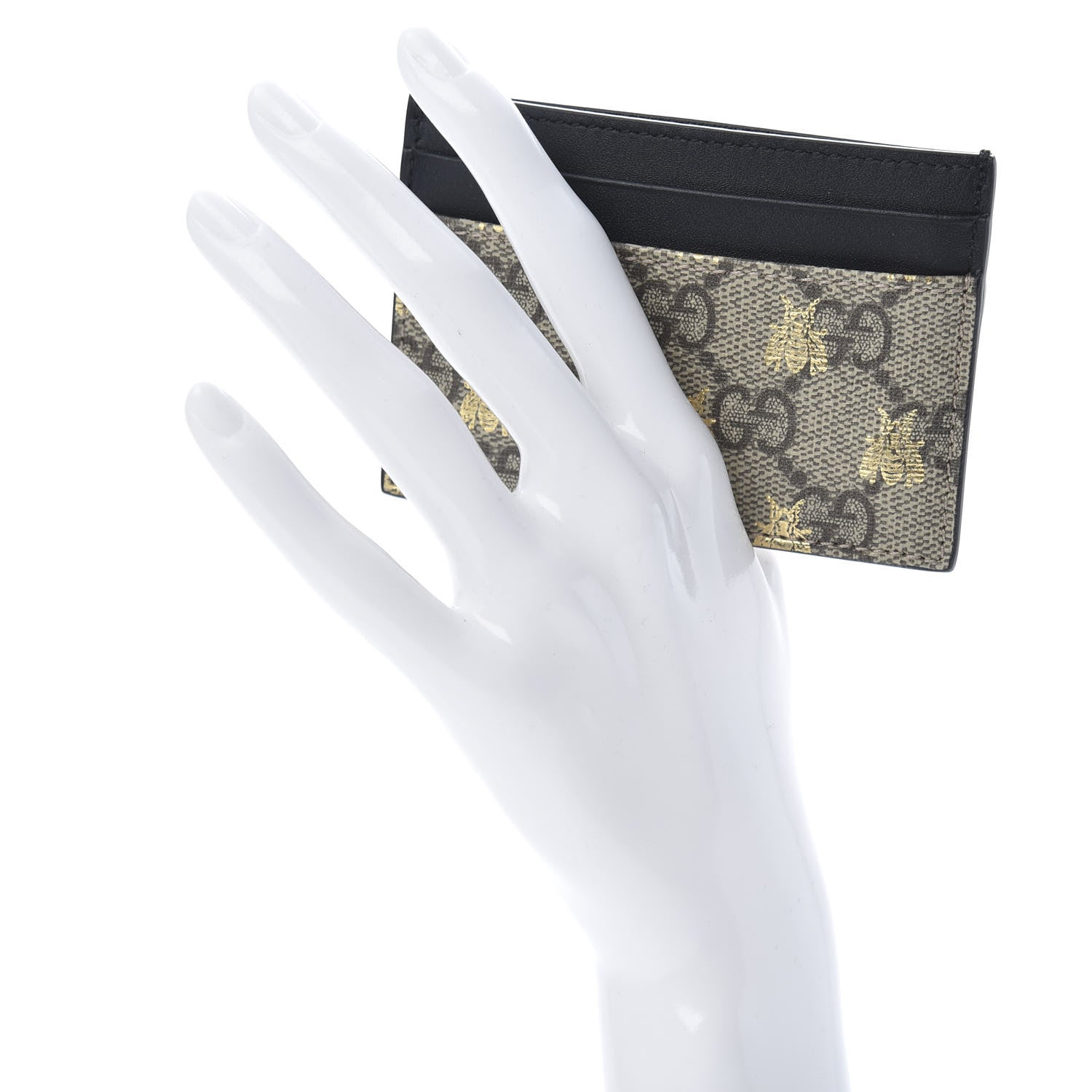 Gucci GG Supreme Monogram Bees Card Holder Black 2 of 6