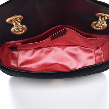 Gucci Velvet Matelasse Mini GG Marmont Shoulder Bag Black 5 of 9