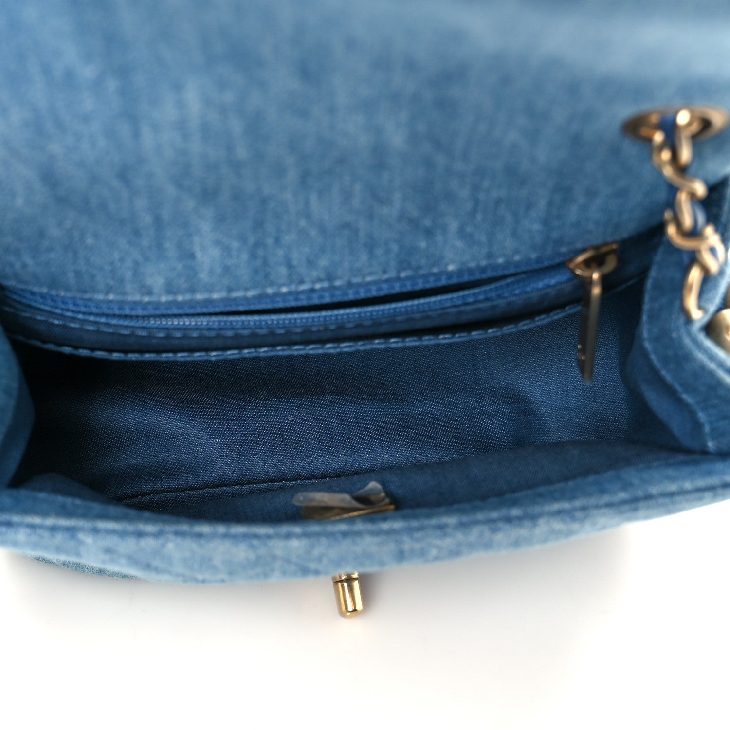 Chanel Denim Quilted Mini Pearl Crush Flap Blue 5 of 11