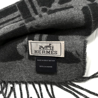 Hermes Cashmere Brides de Gala en Desordre Muffler Gris Chine Anthracite 3 of 3
