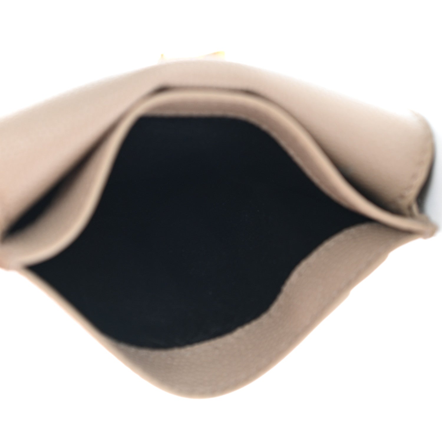 Saint Laurent Grain De Poudre Uptown Monogram Card Case Dark Beige 5 of 9