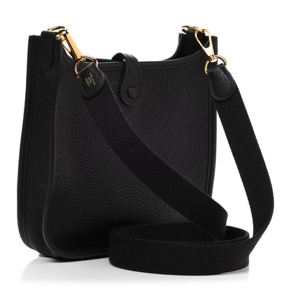 Hermes Taurillon Clemence Evelyne TPM Black 3 of 10