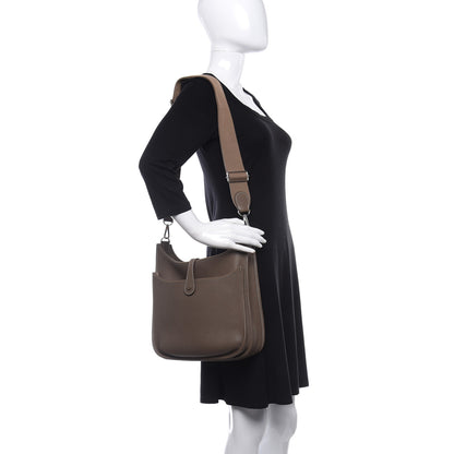 Hermes Taurillon Clemence Evelyne III PM Etoupe 2 of 14