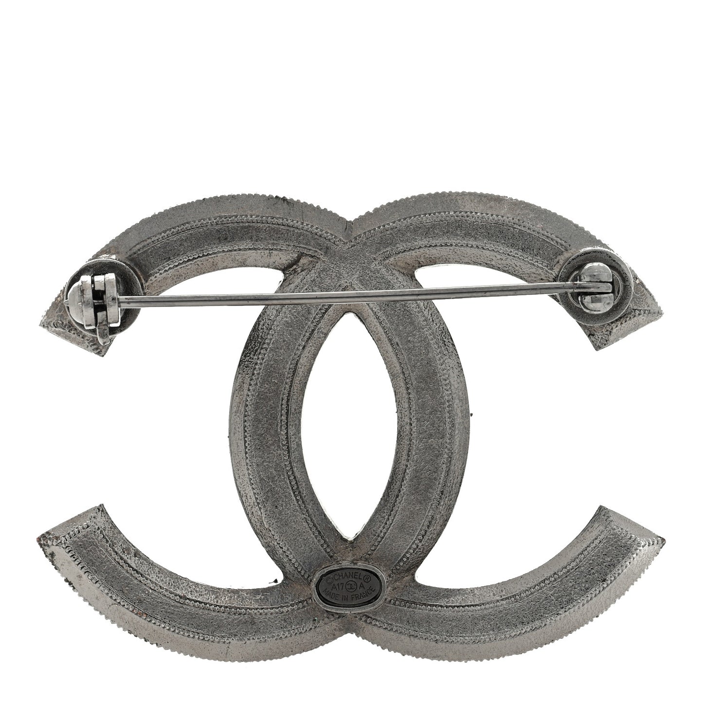 Ruthenium Pearl CC Brooch Dark Grey