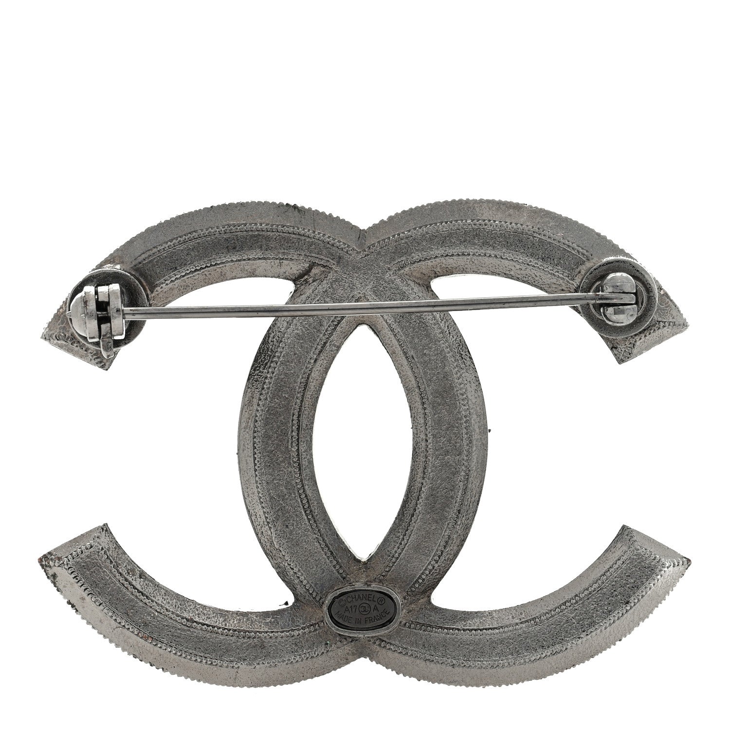 Chanel Ruthenium Pearl CC Brooch Dark Grey 3 of 4