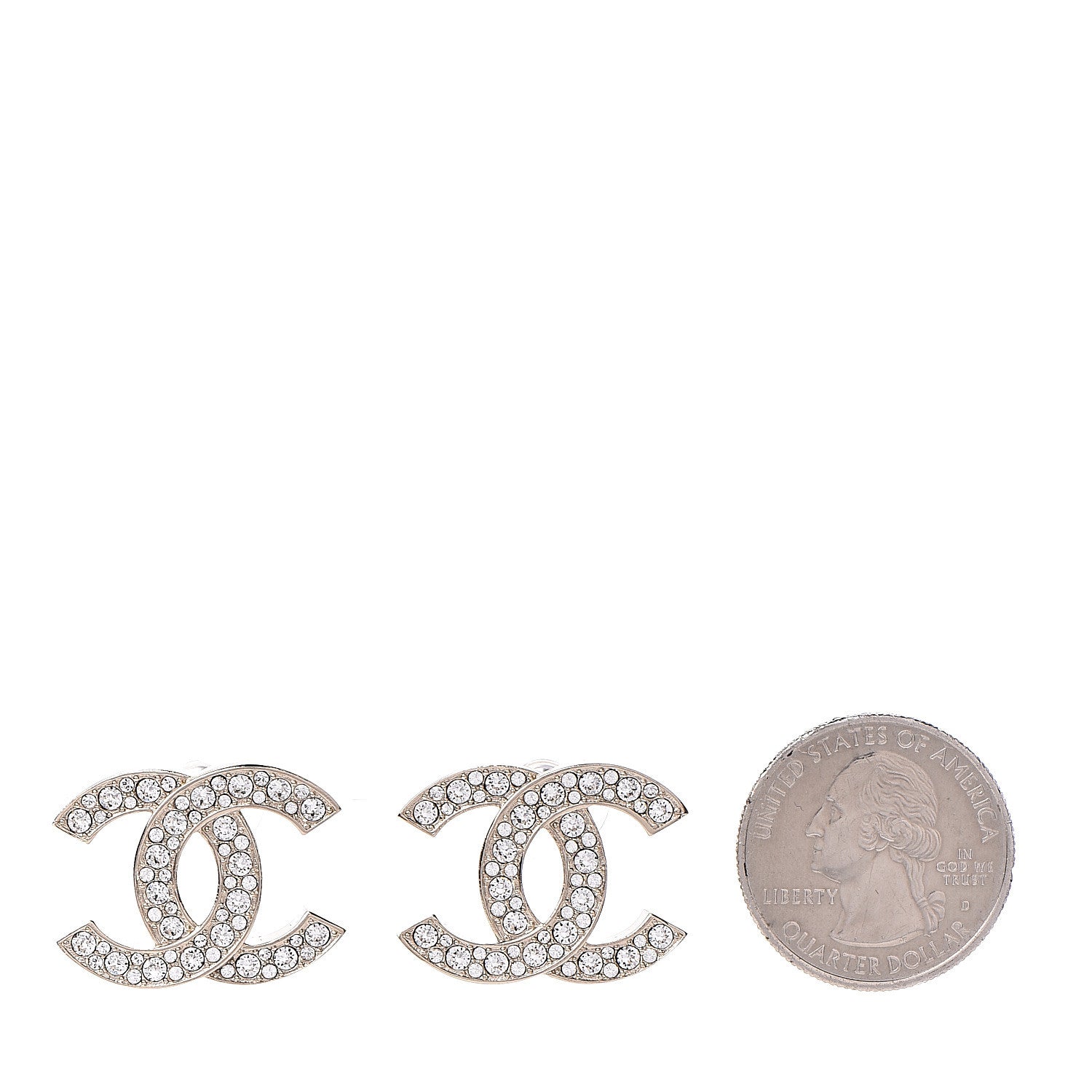 Chanel Crystal CC Earrings Gold 2 of 5