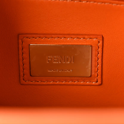 Fendi Vitello Seta Shiny Nappa Medium 3 Pocket Peekaboo Iconic Satchel Papaya 6 of 9