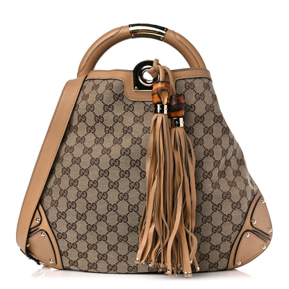 Gucci Monogram Medium Indy Top Handle Bag Light Brown 1 of 14