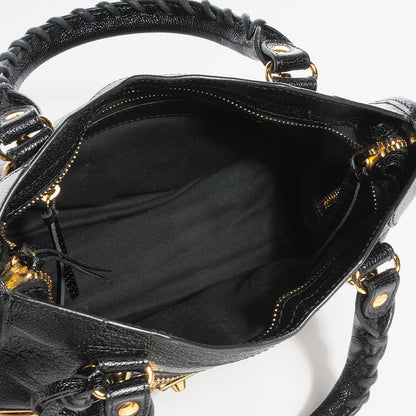 Balenciaga Chevre Gold Metallic Edge Hardware Mini City Black 5 of 15