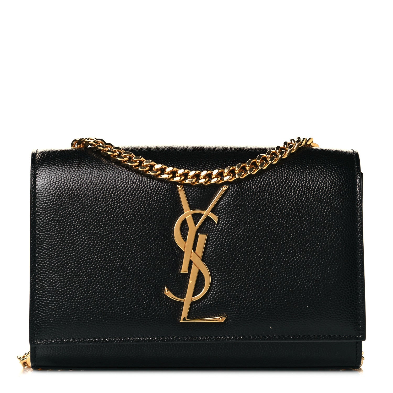 Saint Laurent Grain De Poudre Small Monogram Kate Satchel Black 1 of 8