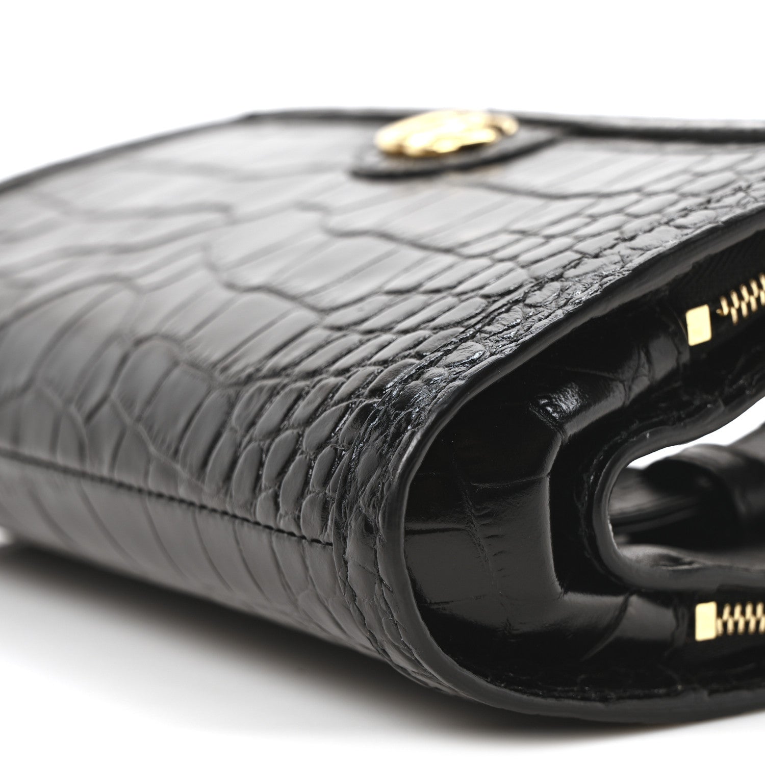 Gucci Crocodile Embossed Arm Bag Black 10 of 10