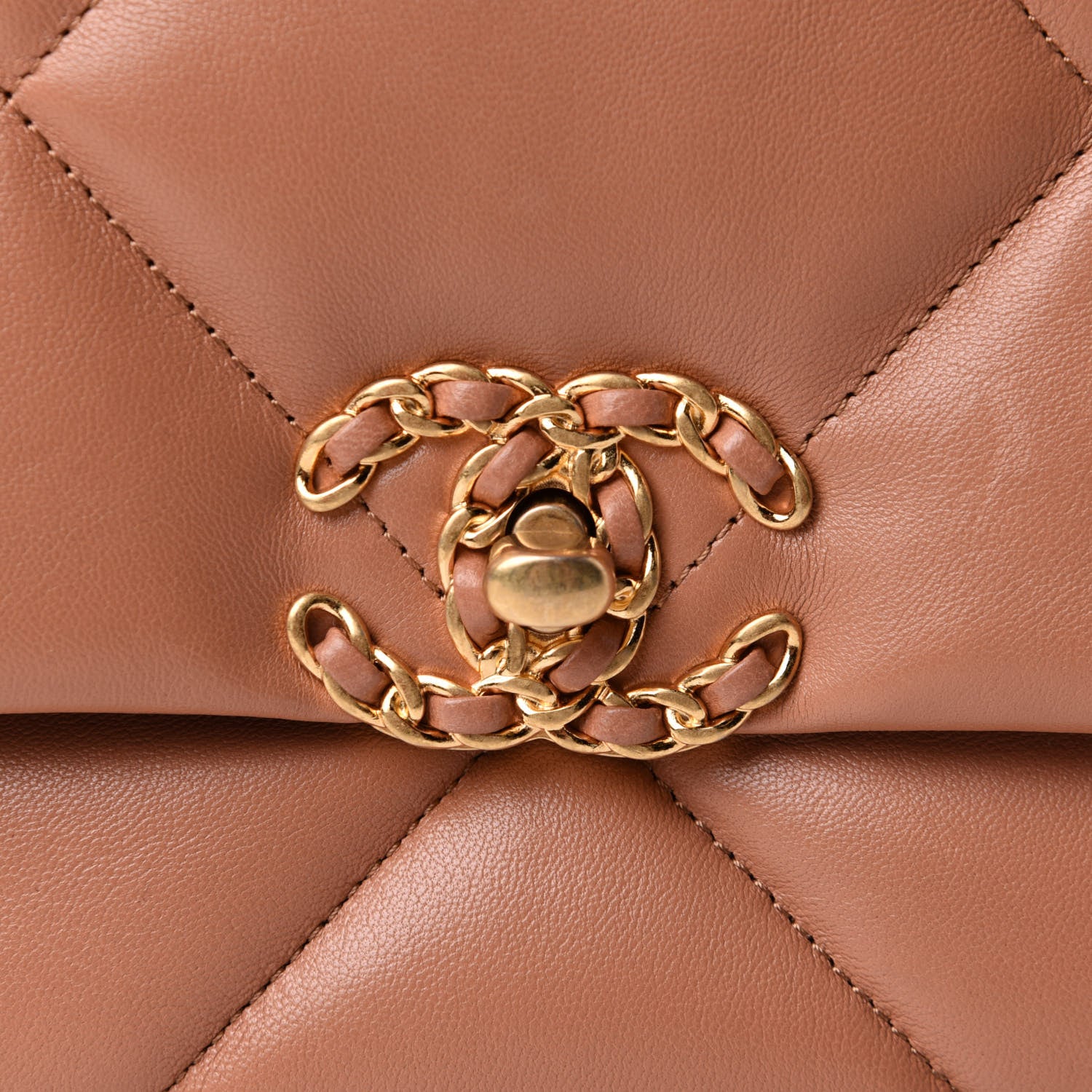 Chanel Lambskin Quilted Large Chanel 19 Flap Brown 8 of 10