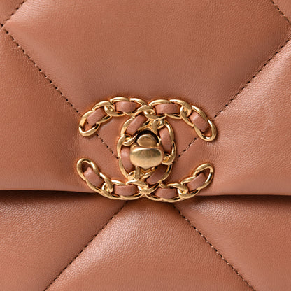 Chanel Lambskin Quilted Large Chanel 19 Flap Brown 8 of 10
