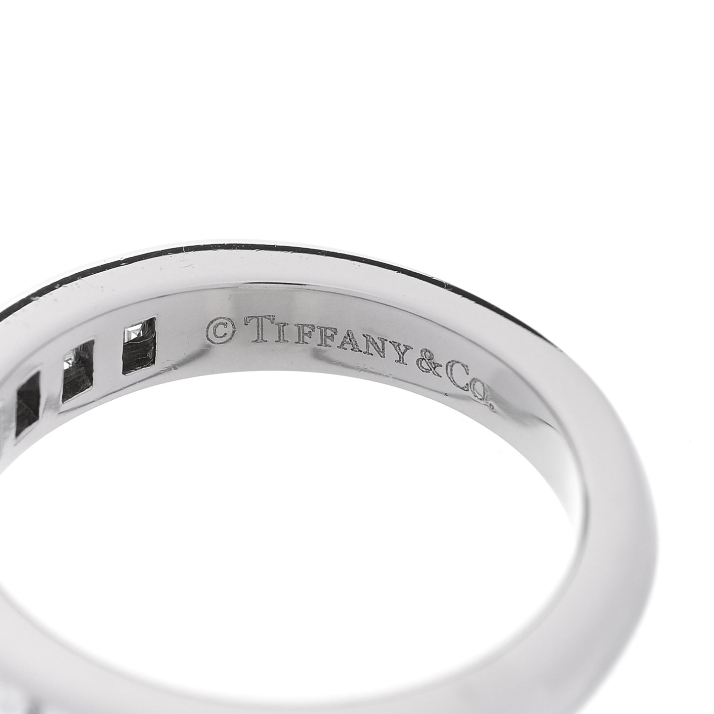 Platinum Diamond Square Cut Half Circle Wedding Band Ring 48 4.5