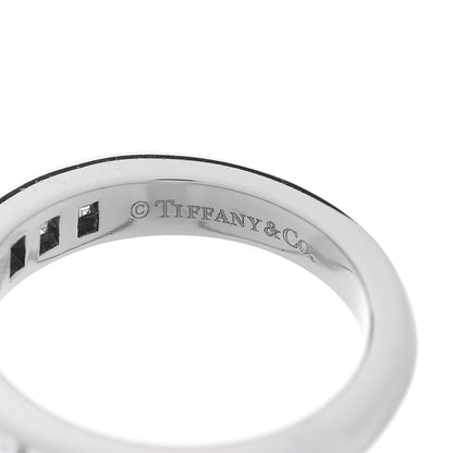 Tiffany Platinum Diamond Square Cut Half Circle Wedding Band Ring 48 4.5 5 of 6